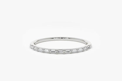 Minimal Tasarım Baget Pırlanta Yüzük - Pera - Mim Diamond