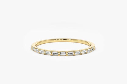 Minimal Tasarım Baget Pırlanta Yüzük - Pera - Mim Diamond