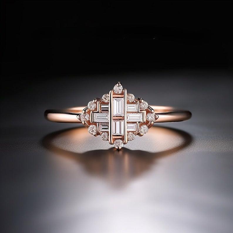 Tasarım Baget Pırlanta Yüzük - Talum - Mim Diamond