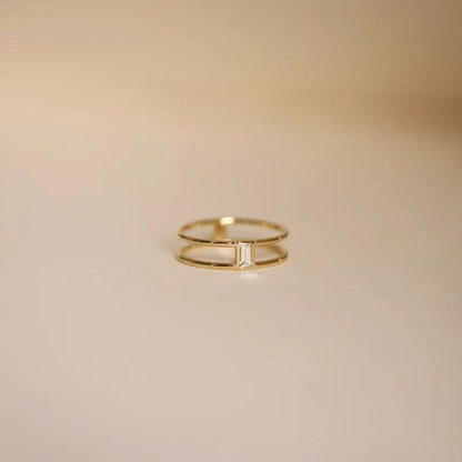 Tasarım Baget Pırlanta Yüzük - Tena - Mim Diamond