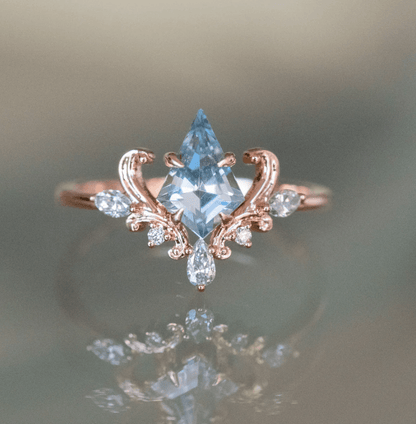 Vintage Akuamarin Kuğu Yüzük - Ordens