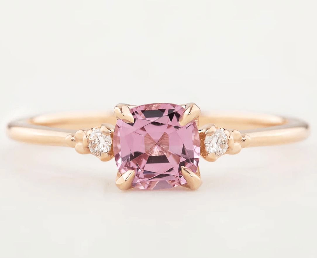 Vintage Pırlanta Pembe Safir Yüzük - Respes