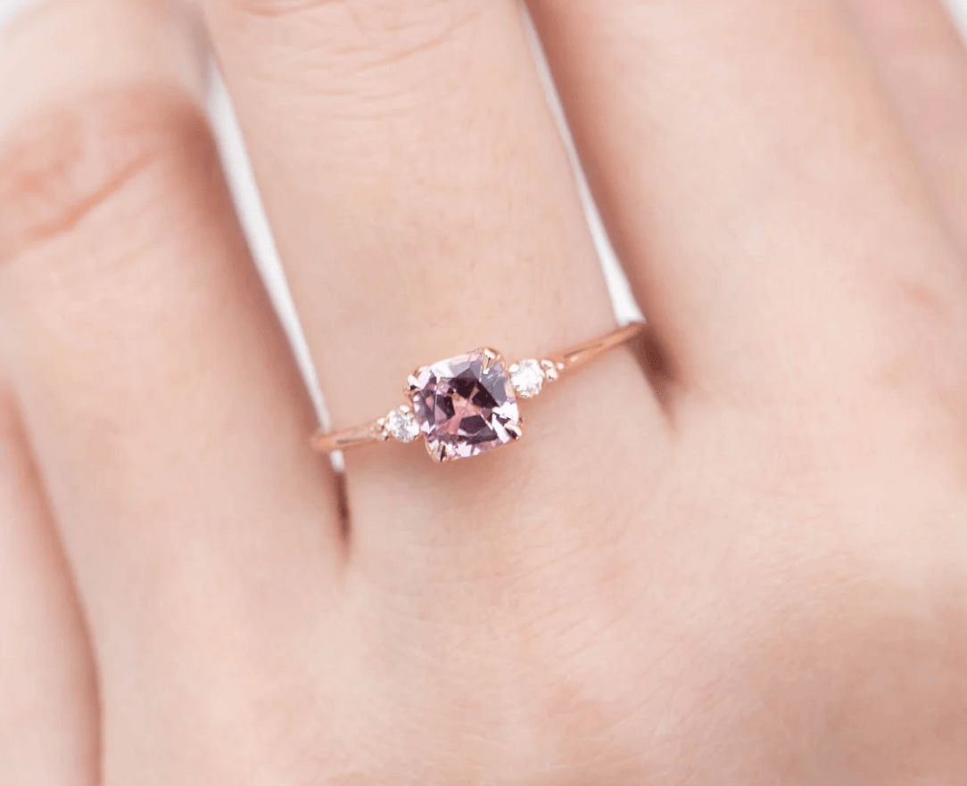 Vintage Pırlanta Pembe Safir Yüzük - Respes