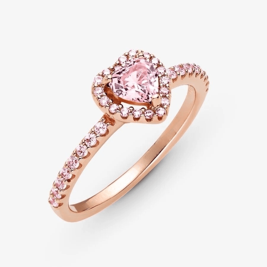 Pembe Safir Kalp Pırlantalı Yüzük - One