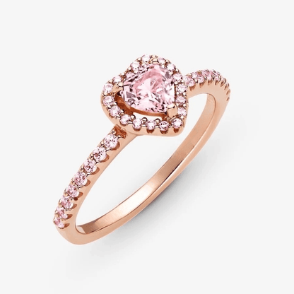 Pembe Safir Kalp Pırlantalı Yüzük - One