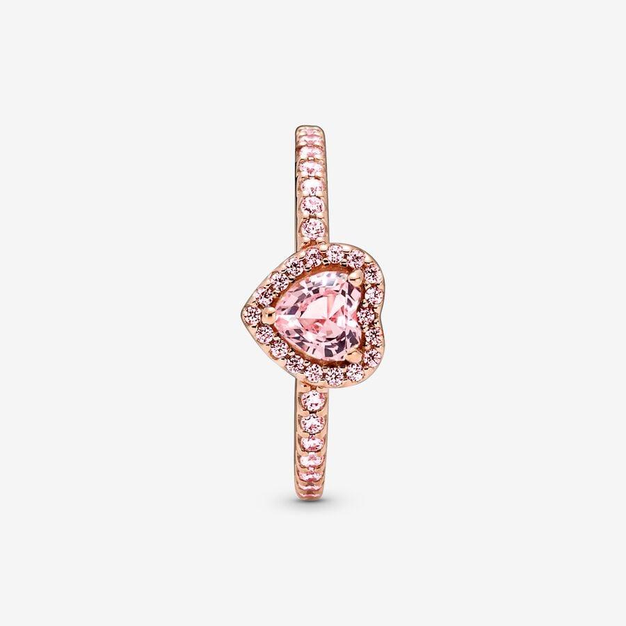 Pembe Safir Kalp Pırlantalı Yüzük - One