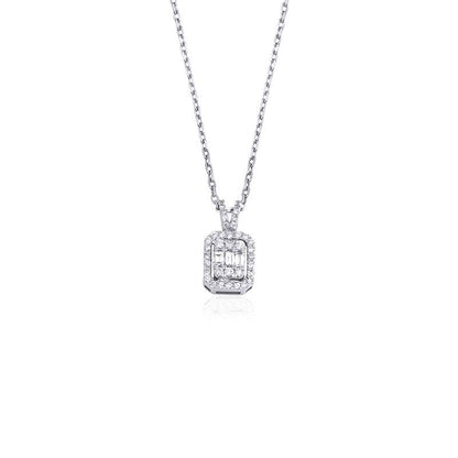 Makdis Pırlanta 0.23 Karat Baget Kolye - Mim Diamond