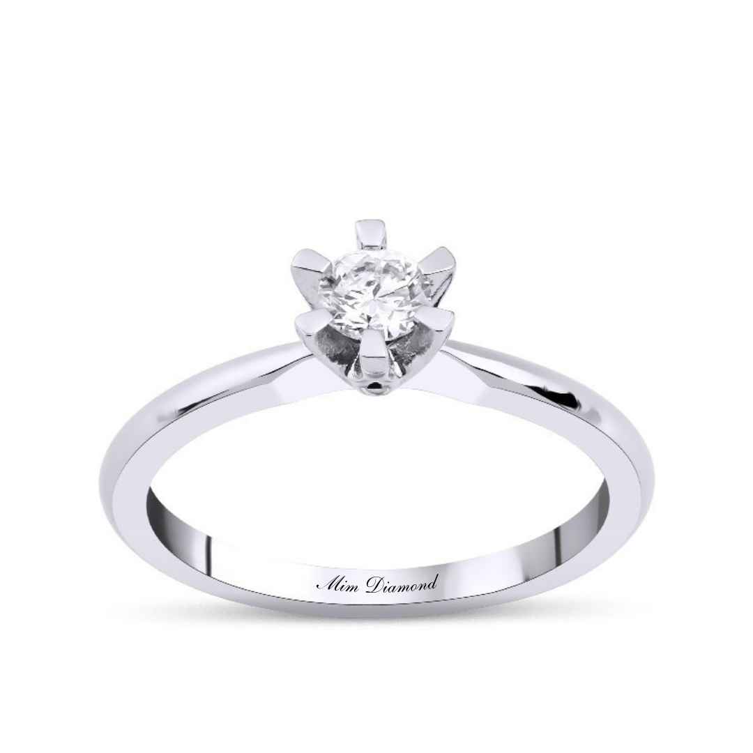 Altı Tırnak Tektaş Pırlanta Yüzük