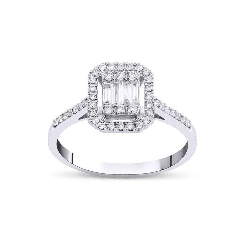 Pırlanta 0.35 Karat Baget Yüzük - Mim Diamond
