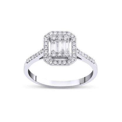 Pırlanta 0.35 Karat Baget Yüzük - Mim Diamond