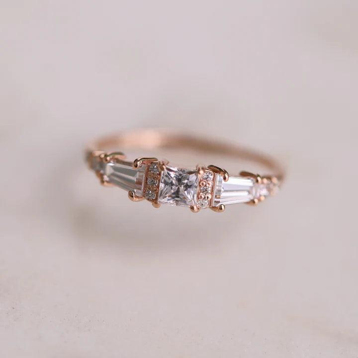 WHITE ART DECO RING - Mim Diamond