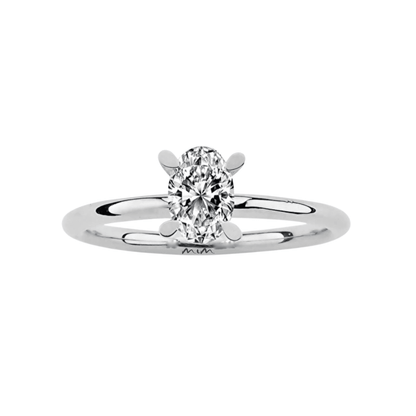 Tektaş Yüzük 0.50 Karat Oval Kesim Prlanta - Mim Diamond
