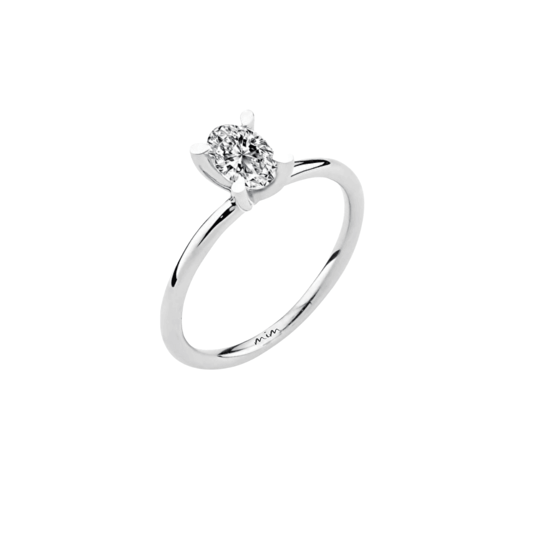 Tektaş Yüzük 0.50 Karat Oval Kesim Prlanta - Mim Diamond