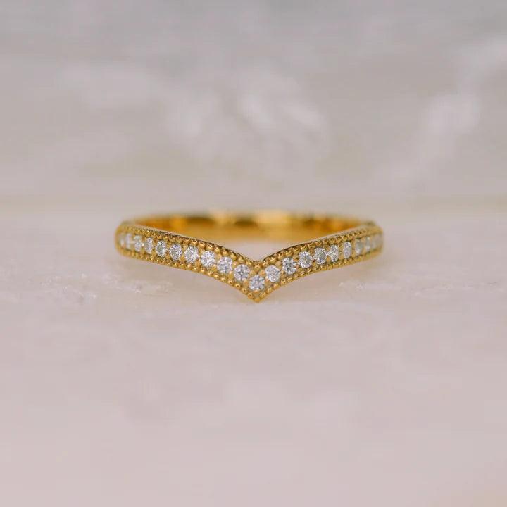 MILGRAIN PAVE CURVED BAND - Mim Diamond