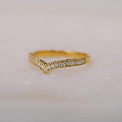 MILGRAIN PAVE CURVED BAND - Mim Diamond