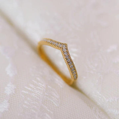 MILGRAIN PAVE CURVED BAND - Mim Diamond