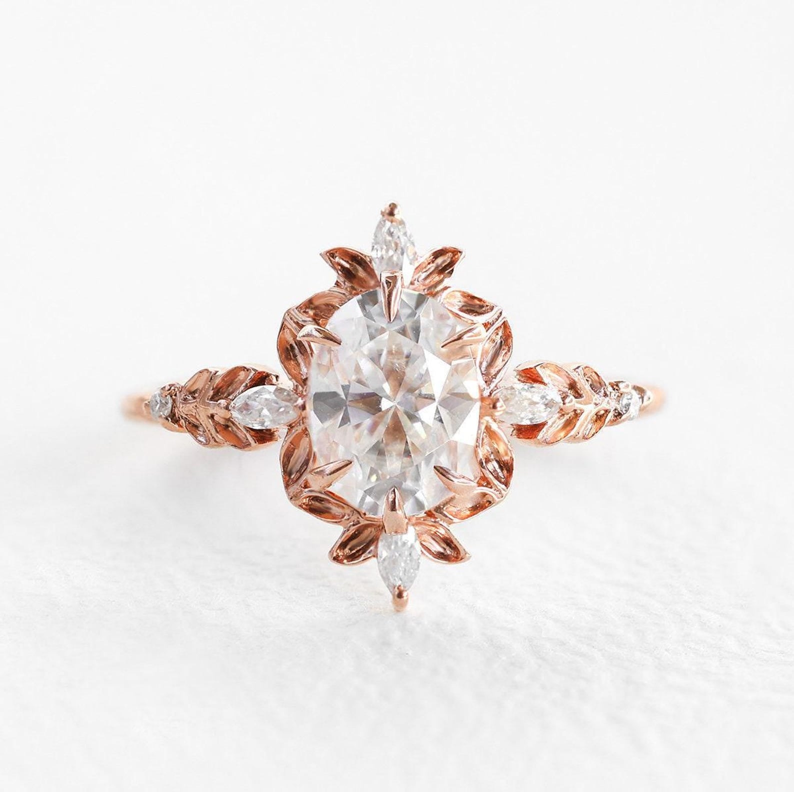 Vintage Tasarım Pırlanta Yüzük - Lotus3