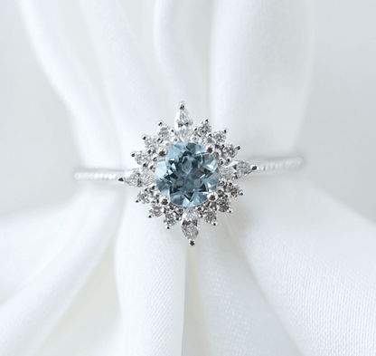 Vintage Art Deco Akuamarin Yüzük - Albali