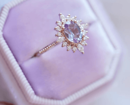 Vintage Art Deco Oval Alexandrite Yüzük - Acubens