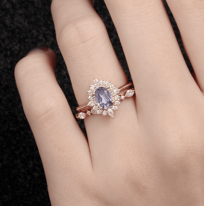 Vintage Art Deco Oval Safir Yüzük - Alaraph