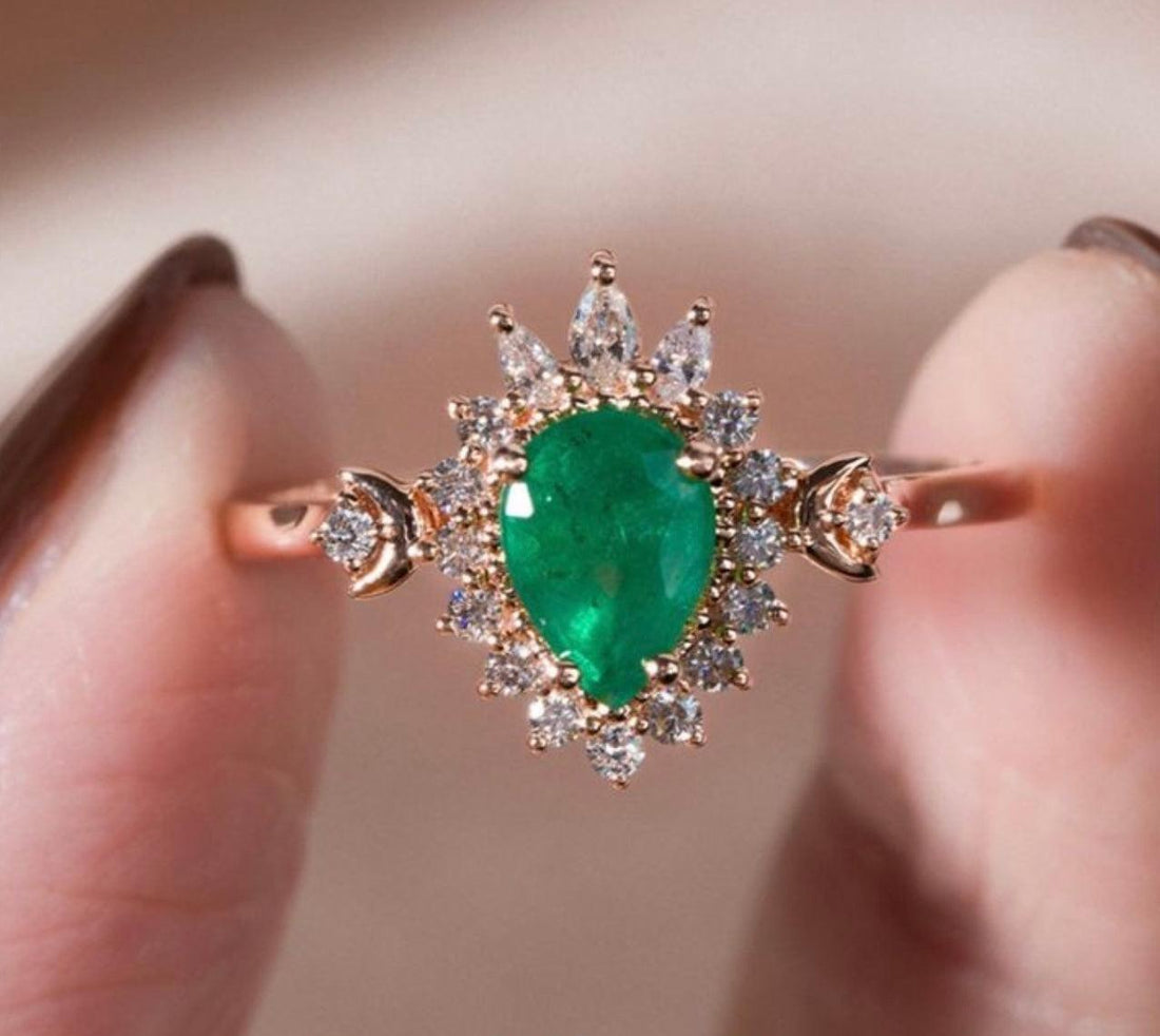 Vintage Damla Zümrüt Yüzük - Mintaka