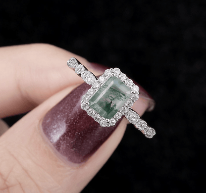 Vintage Esintili Yosun Akik Yüzük - Sinistra