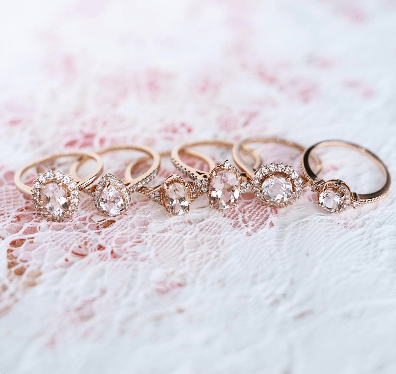 Vintage Işık Halkası Morganit Evlilik Teklifi Yüzüğü - Asterope