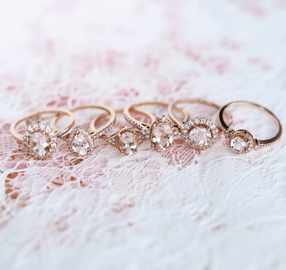 Vintage Işık Halkası Morganit Evlilik Teklifi Yüzüğü - Asterope