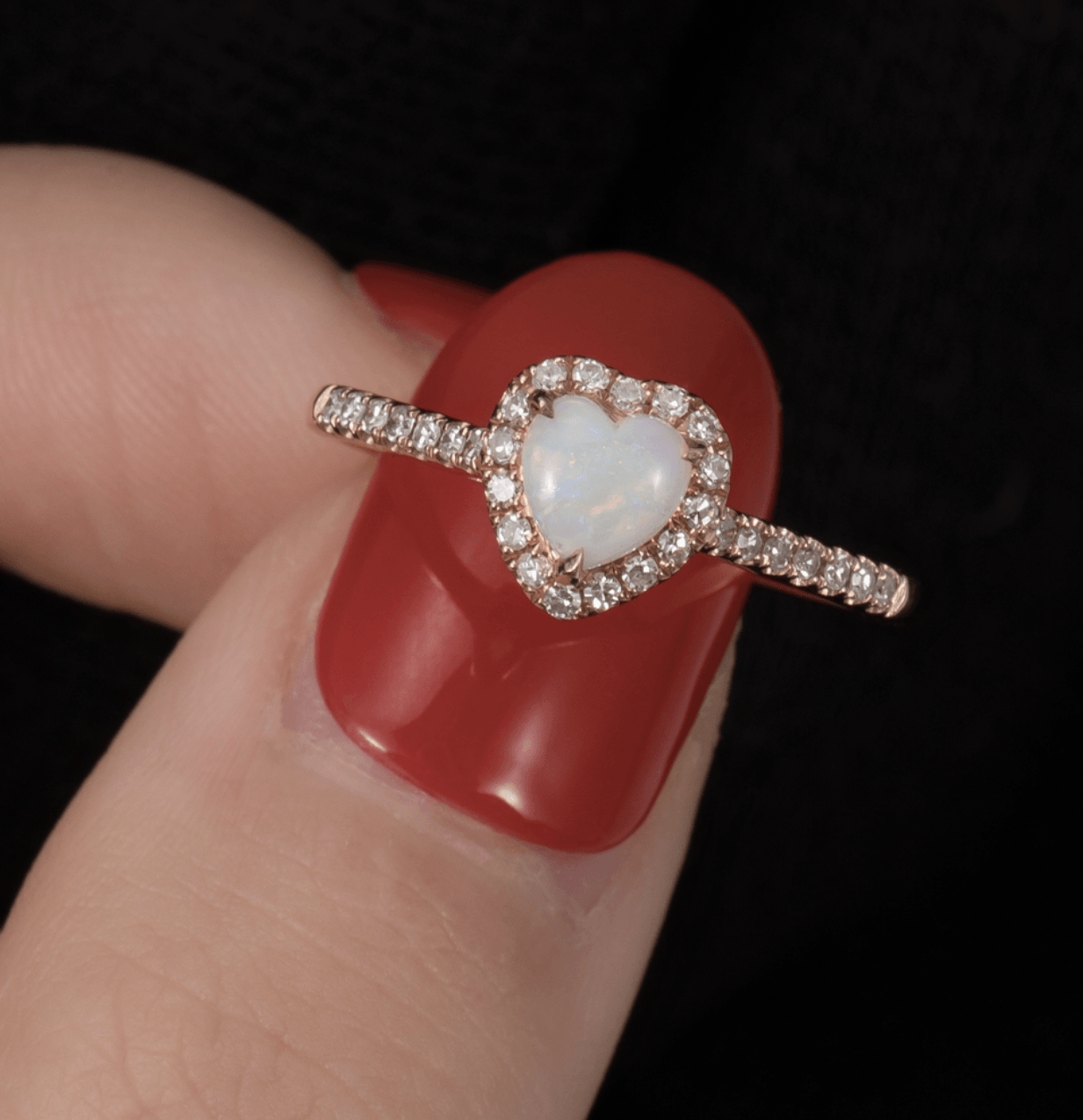 Kalp Opal Yüzük - Atik