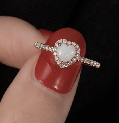 Kalp Opal Yüzük - Atik