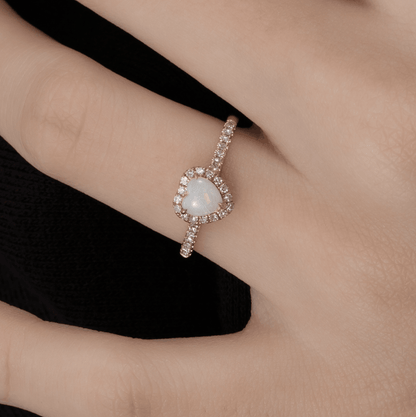 Kalp Opal Yüzük - Atik