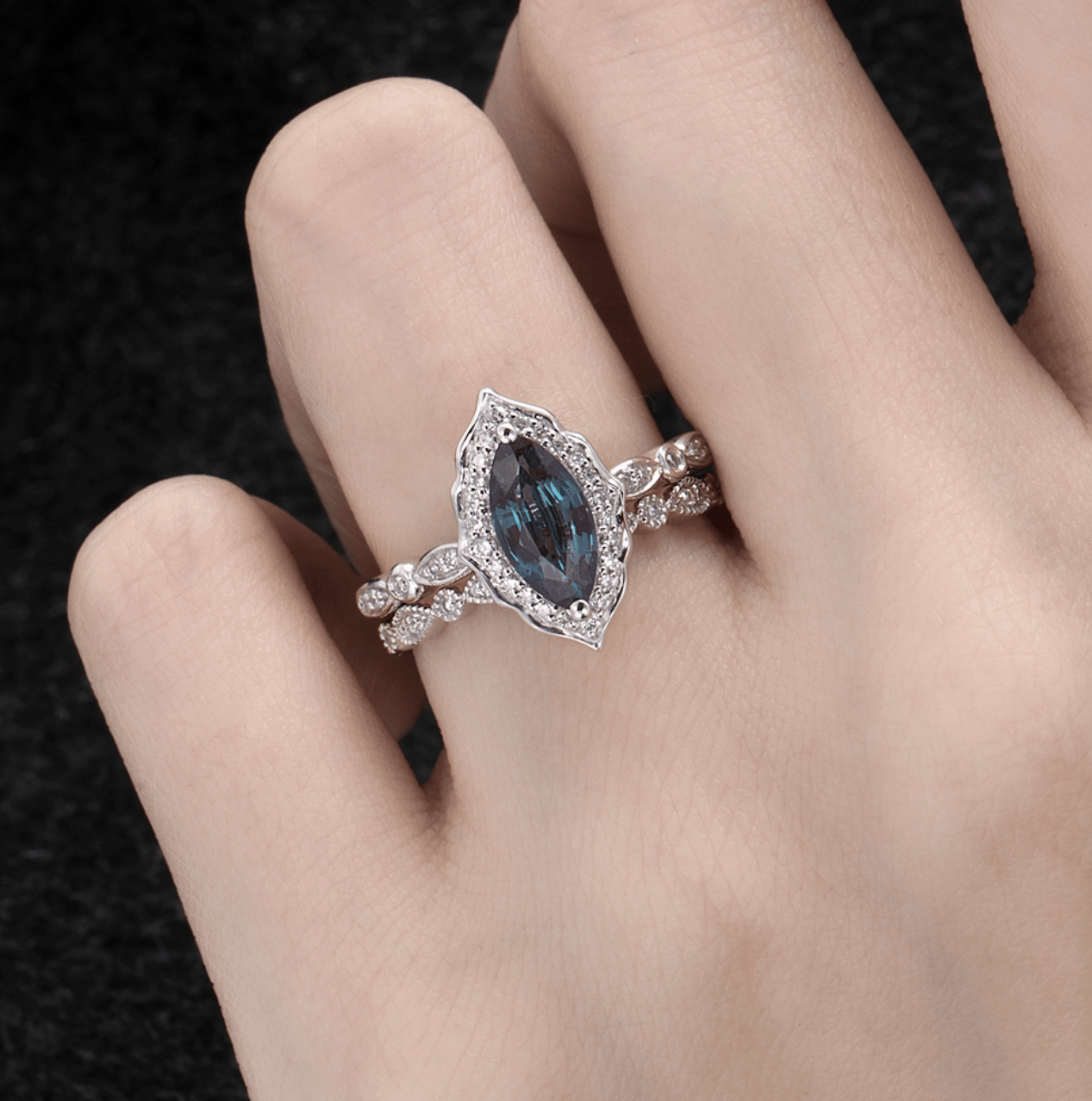 Vintage Markiz Alexandrite Yüzük - Subra