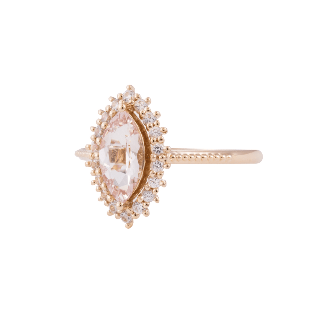 Vintage Markiz Morganit Işık Halkası Yüzük - Becrux