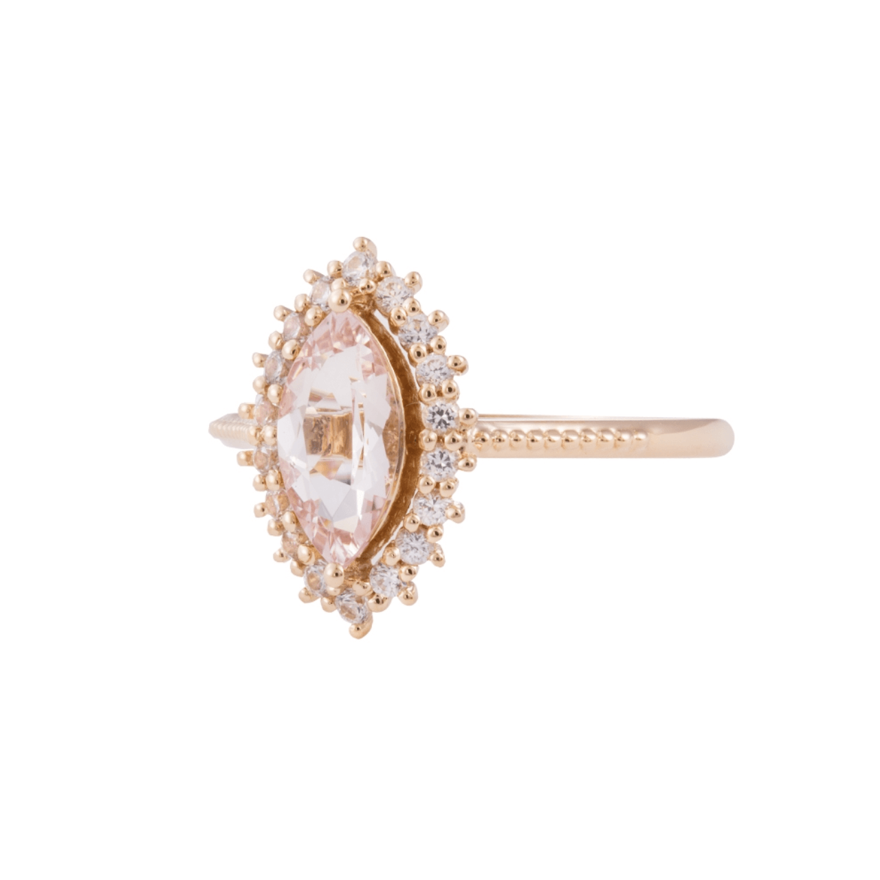 Vintage Markiz Morganit Işık Halkası Yüzük - Becrux