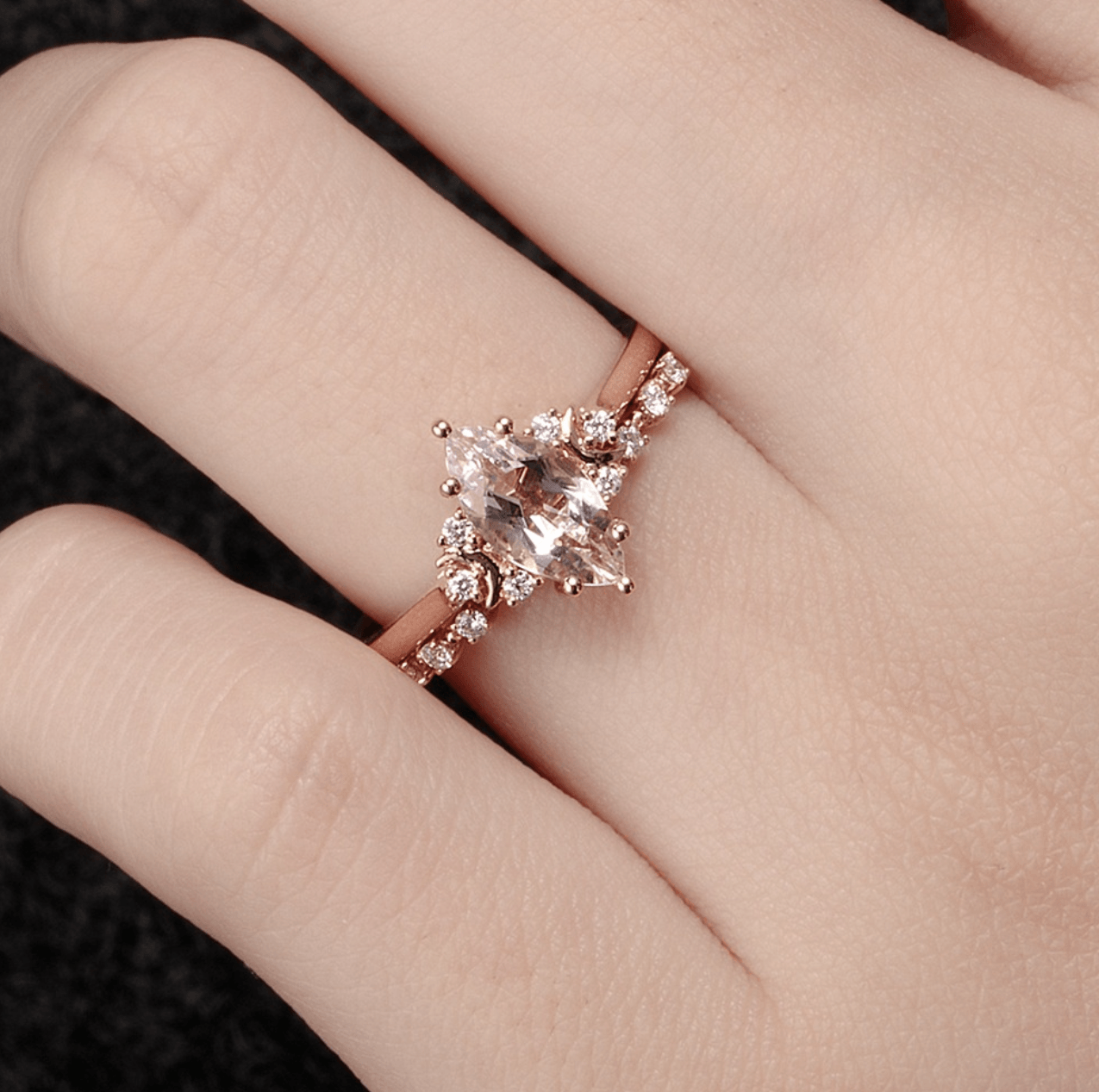 Vintage Morganit Hilal Yüzük - Alrischa