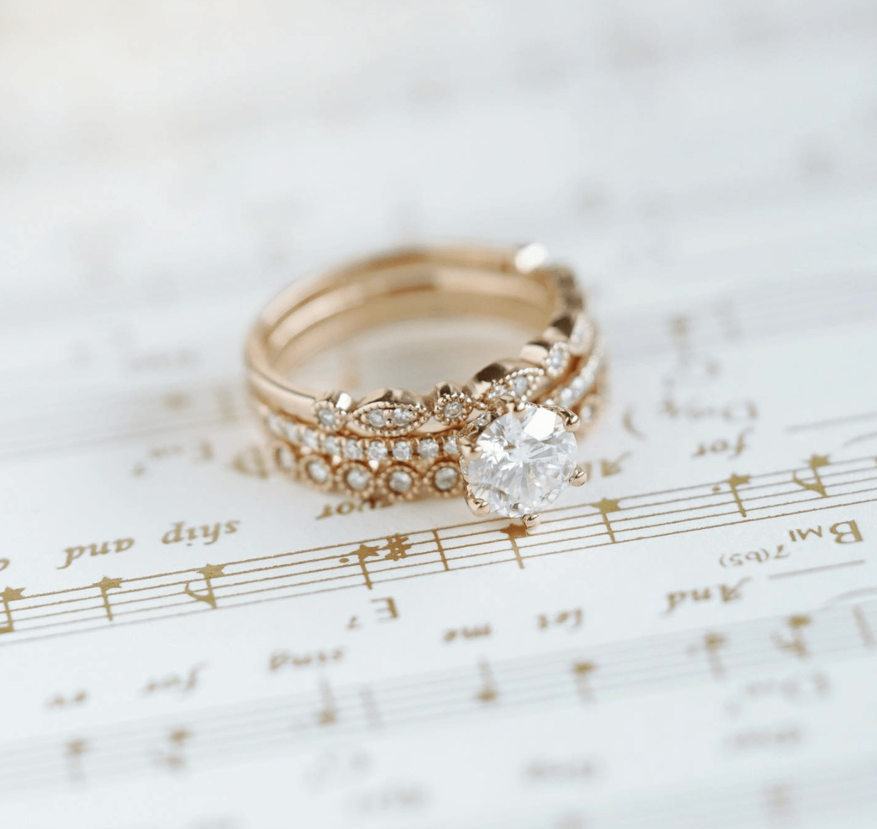 Vintage Mozanit Evlilik Teklifi Yüzüğü - Mizar