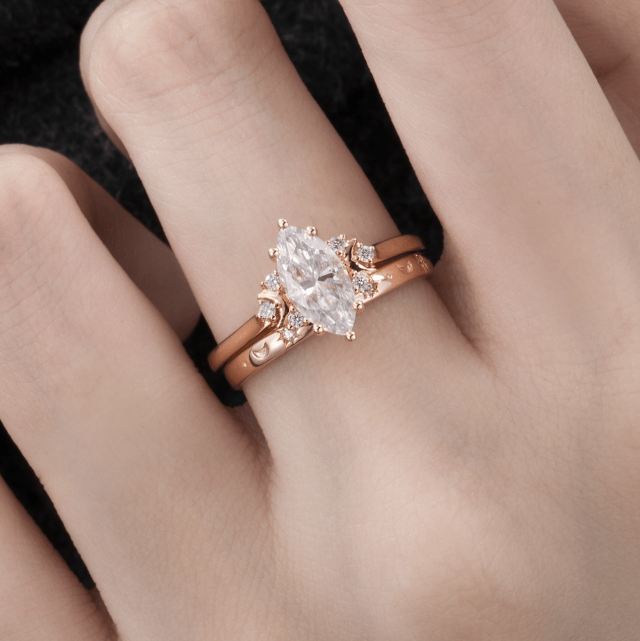 Vintage Mozanit Hilal Yüzük - Alrami