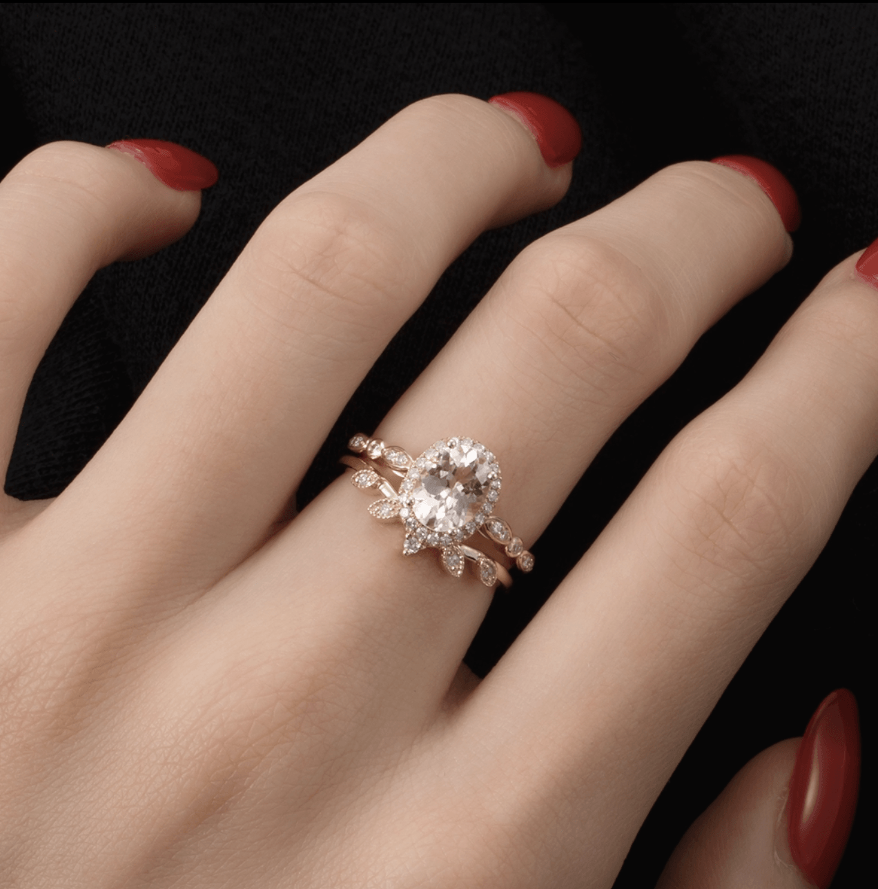 Vintage Oval Akuamarin Işık Halkası Yüzük - Gatria