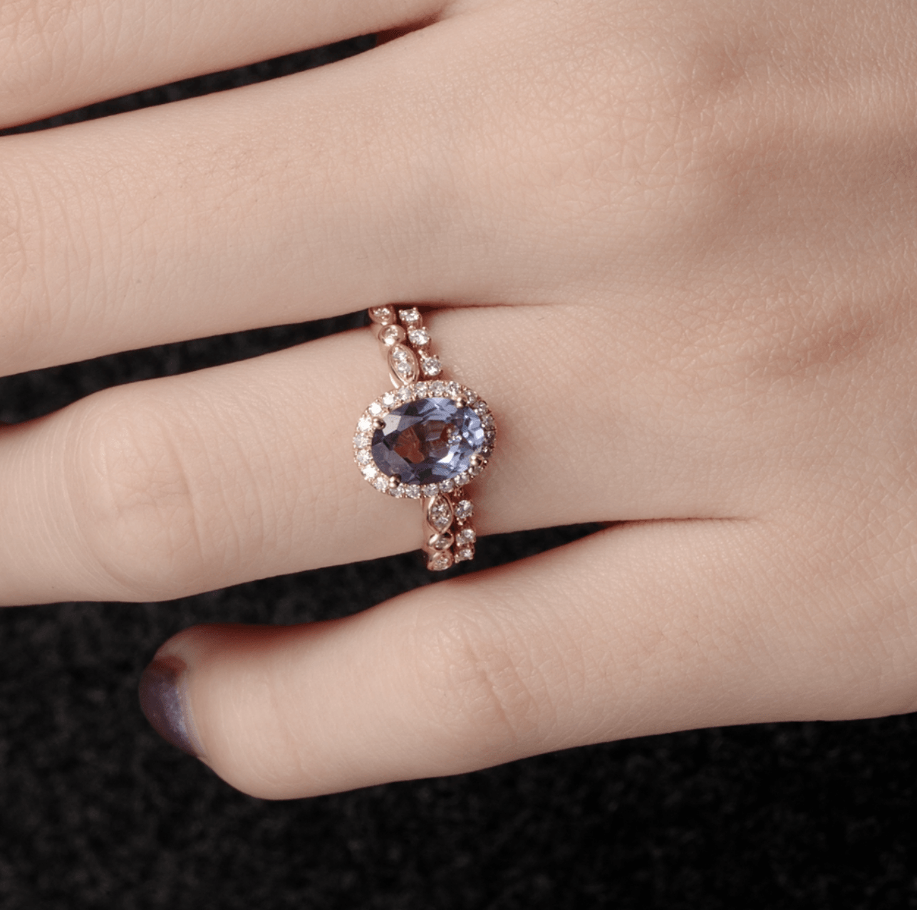 Vintage Oval Alexandrite Işık Halkası Yüzük - Etamin