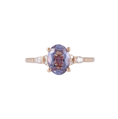 Vintage Oval Alexandrite Pırlanta Yüzük - Enif