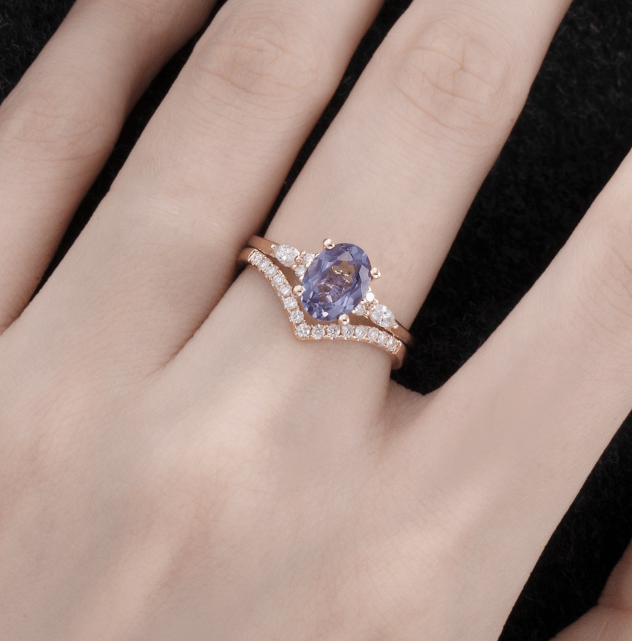 Vintage Oval Alexandrite Pırlanta Yüzük - Enif