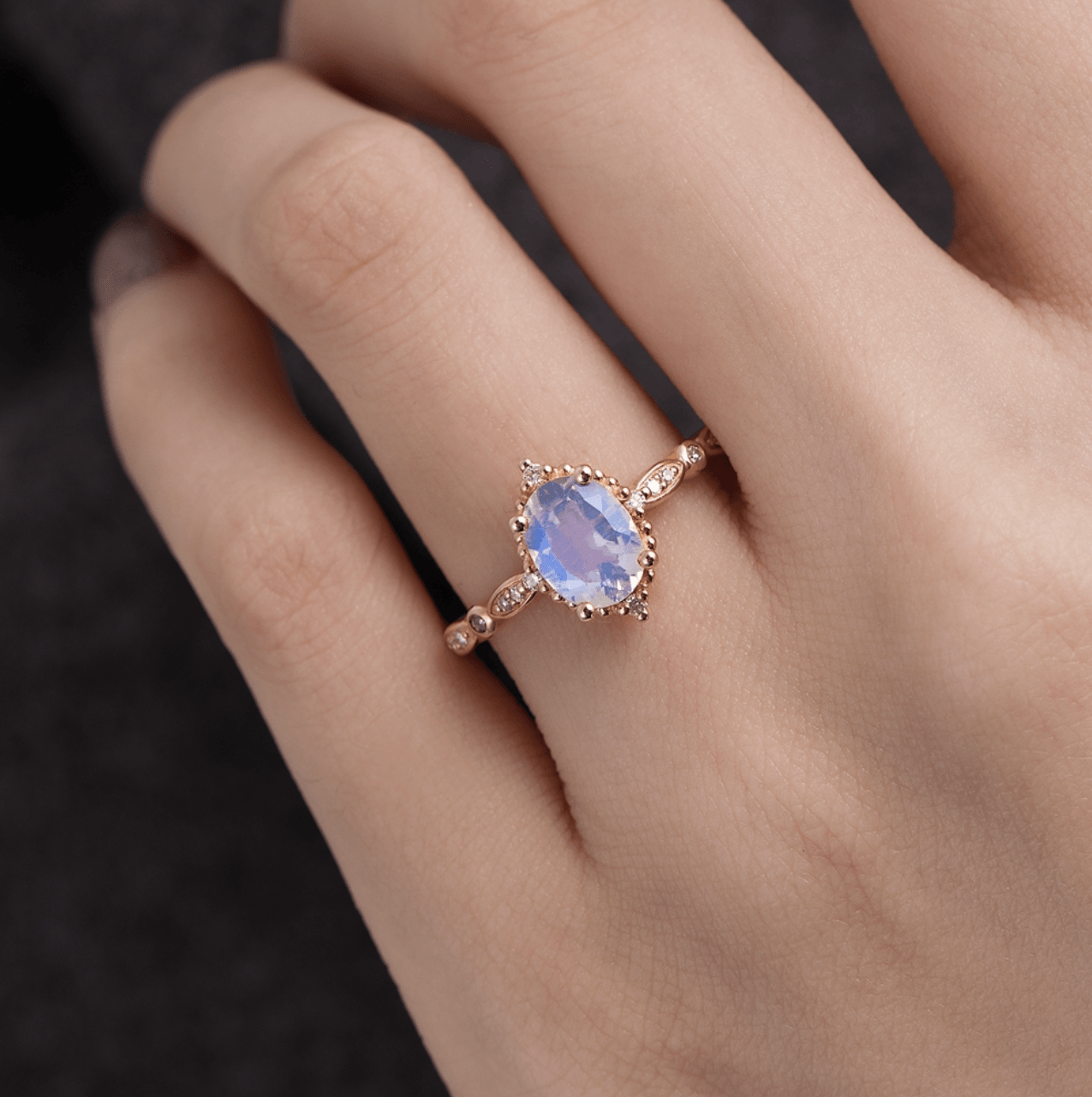 Vintage Oval Aytaşı Yüzük - Terebellum