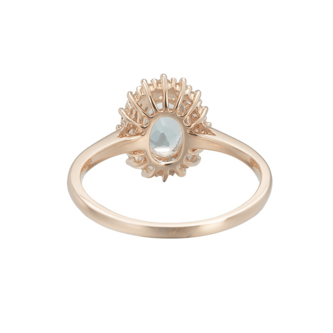 Vintage Oval Işık Halkası Akuamarin Yüzük - Girtab