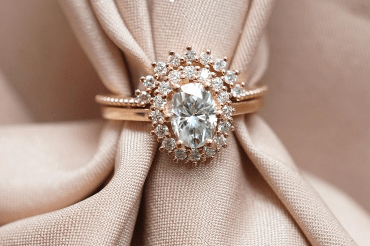  Vintage Oval Işık Halkası Akuamarin Yüzük - Girtab