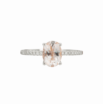 Vintage Oval Morganit Evlilik Teklifi Yüzüğü - Hamal