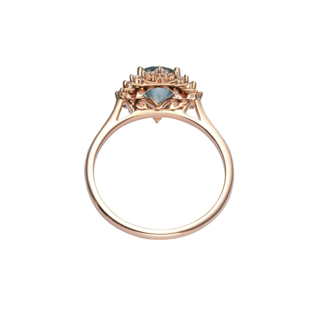 Vintage Oval Yosunlu Akik Yüzük - Wazn