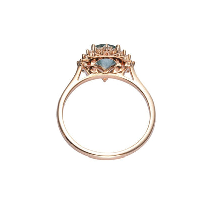 Vintage Oval Yosunlu Akik Yüzük - Wazn