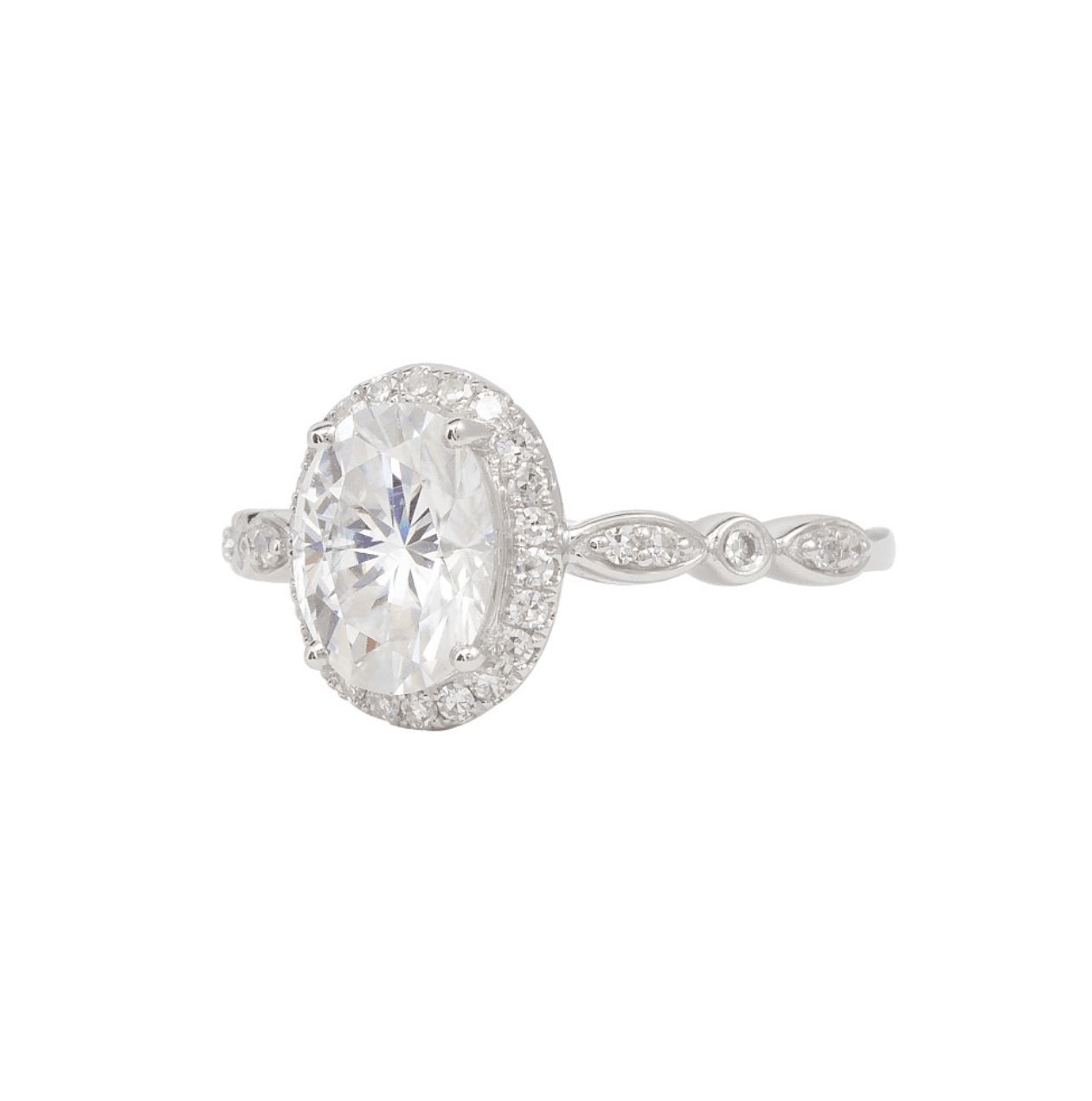 Vintage Oval Mozanit Işık Halkası Yüzük - Hadir