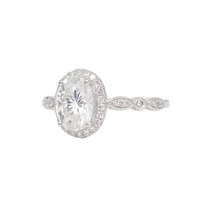 Vintage Oval Mozanit Işık Halkası Yüzük - Hadir