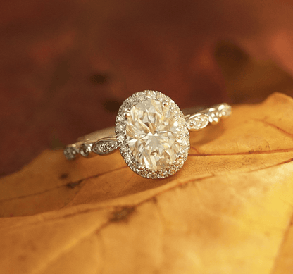 Vintage Oval Mozanit Işık Halkası Yüzük - Hadir